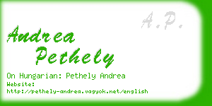 andrea pethely business card